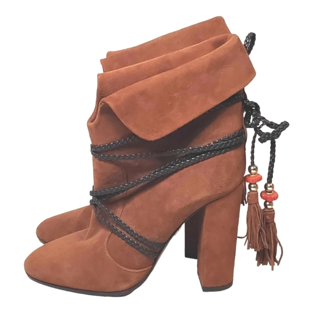 Aquazzura POPPY DELEVINGNE X  Moonshine Ankle Boots SZ 37 ITALY NEW - Picture 4 of 16